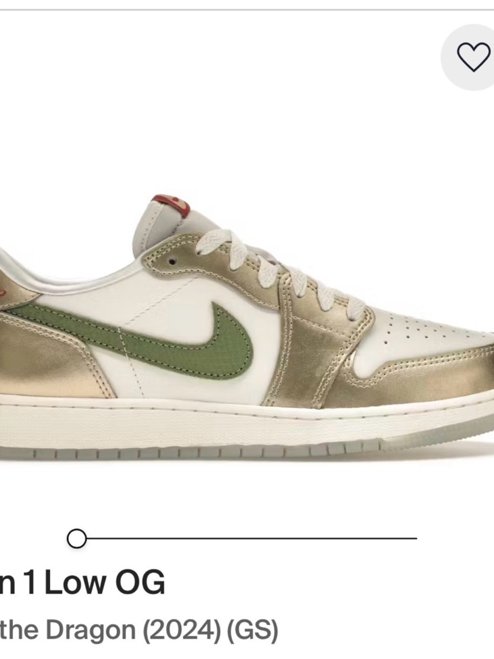 Nike Air Jordan 1 Low - OG White, Olive & Metallic Gold